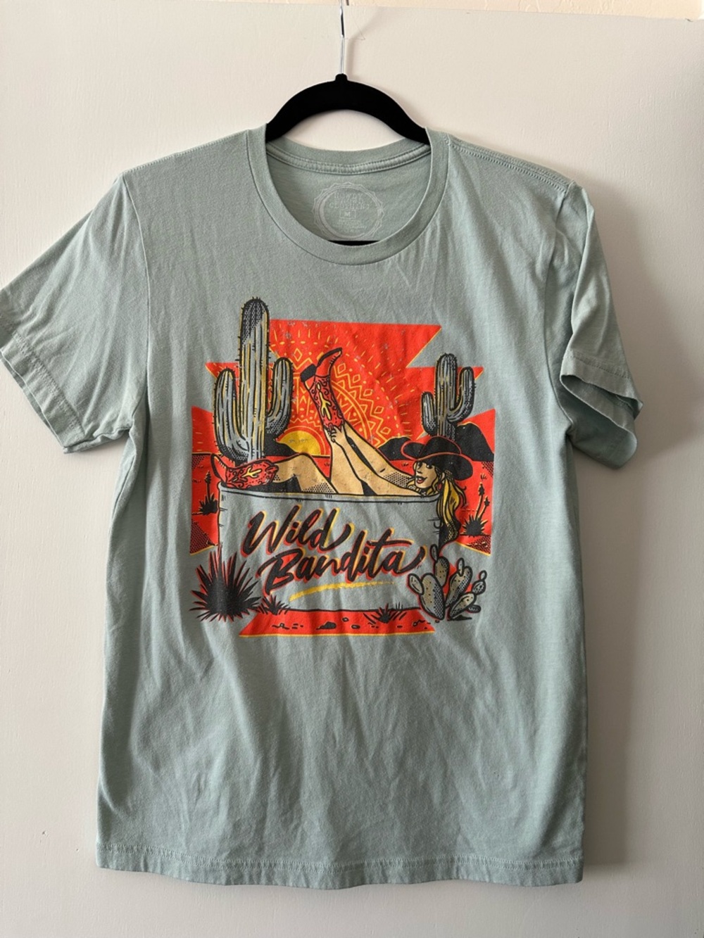 Wild Bandita Short Sleeve Graphic Tee - Light Sage Green